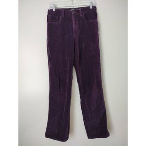 New York & Company eggplant purple velvet pants boot cut size 8